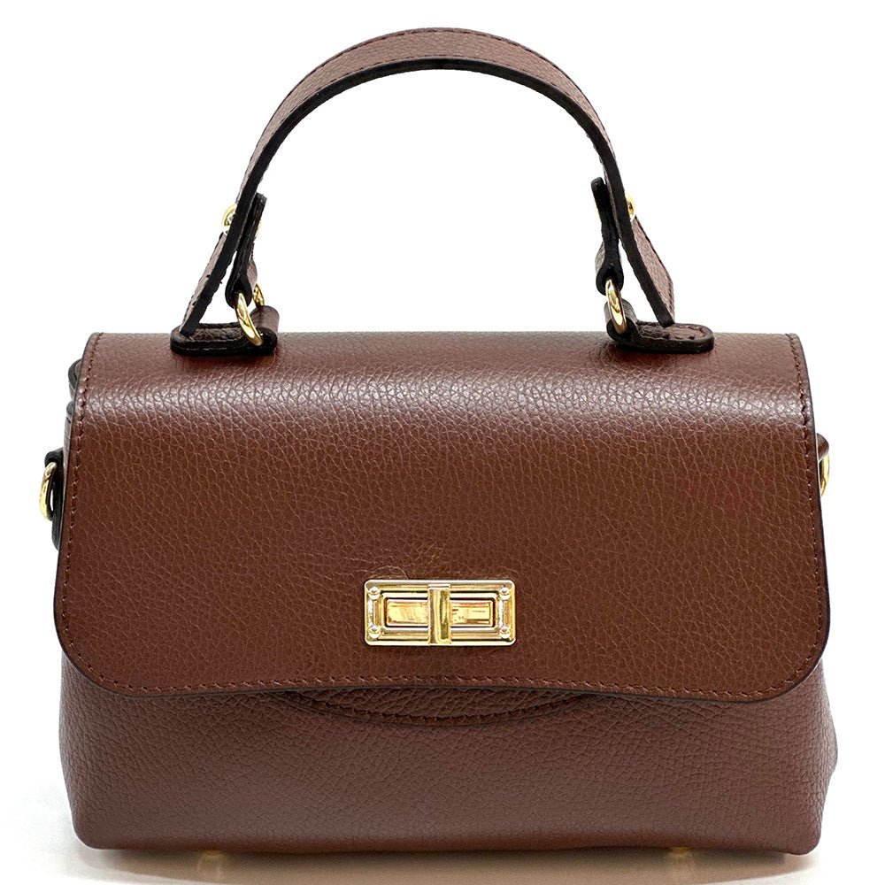 Structured Leather Top Handle Bag - Eleganza - Leather Italiano