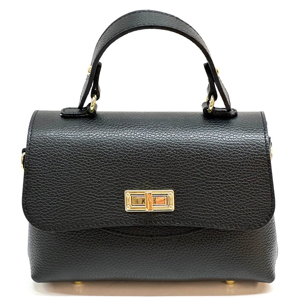 Structured Leather Top Handle Bag - Eleganza - Leather Italiano