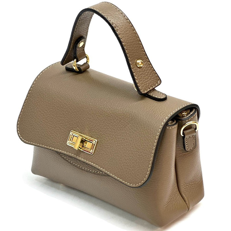 Structured Leather Top Handle Bag - Eleganza - Leather Italiano