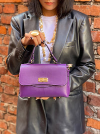 Structured Leather Top Handle Bag - Eleganza - Leather Italiano