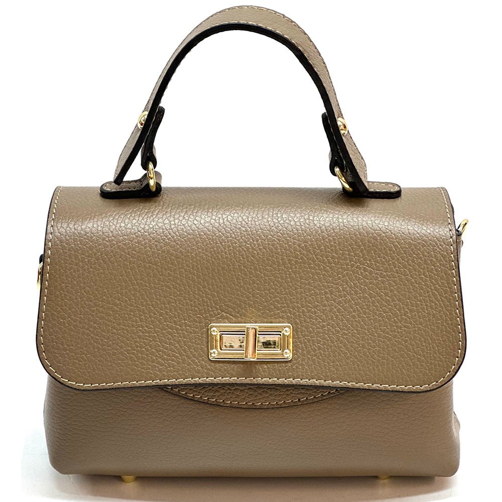 Structured Leather Top Handle Bag - Eleganza - Leather Italiano