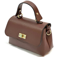 Structured Leather Top Handle Bag - Eleganza - Leather Italiano