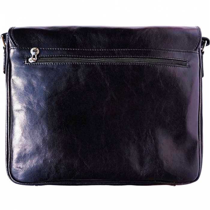 Stylish Black Leather Messenger Bag for Women