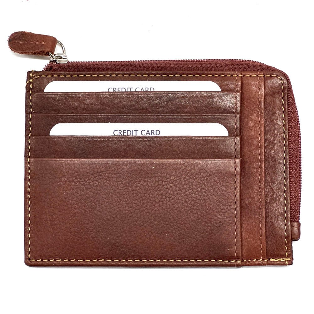 Swami Leather Cardholder with Zip - Leather Italiano