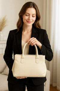 Tarsilla Italian Leather Handbag – Handmade in Florence from Premium Pebbled Leather - Leather Italiano