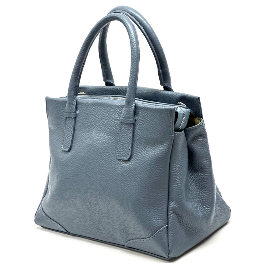 Tarsilla Italian Leather Handbag – Handmade in Florence from Premium Pebbled Leather - Leather Italiano