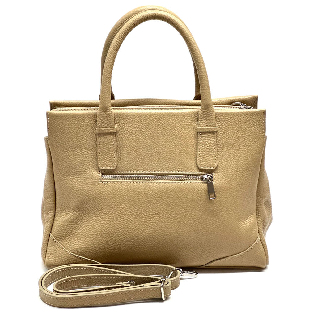 Tarsilla Italian Leather Handbag – Handmade in Florence from Premium Pebbled Leather - Leather Italiano