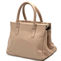 Tarsilla Italian Leather Handbag – Handmade in Florence from Premium Pebbled Leather - Leather Italiano