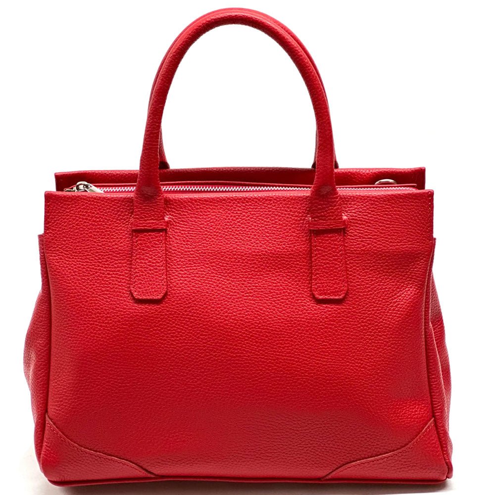 Tarsilla Italian Leather Handbag – Handmade in Florence from Premium Pebbled Leather - Leather Italiano