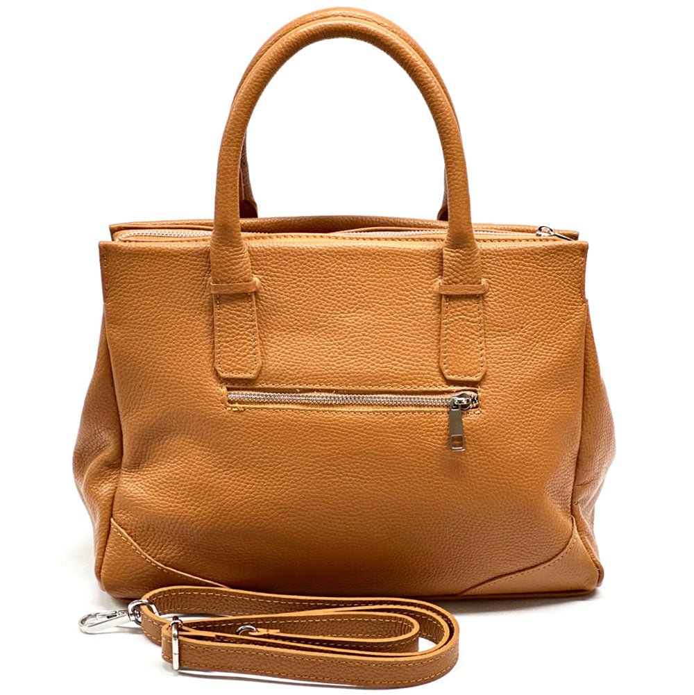 Tarsilla Italian Leather Handbag – Handmade in Florence from Premium Pebbled Leather - Leather Italiano