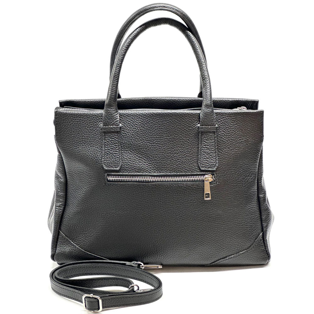 Tarsilla Italian Leather Handbag – Handmade in Florence from Premium Pebbled Leather - Leather Italiano