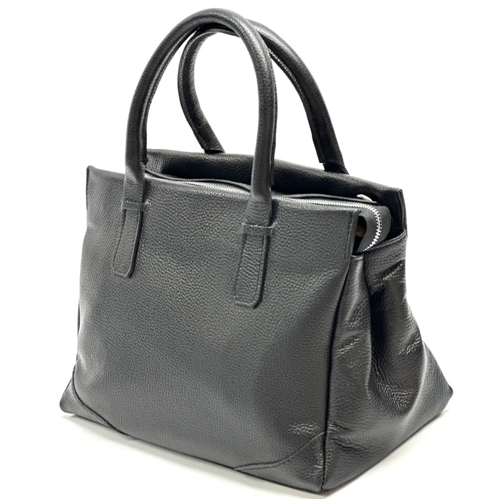Tarsilla Italian Leather Handbag – Handmade in Florence from Premium Pebbled Leather - Leather Italiano