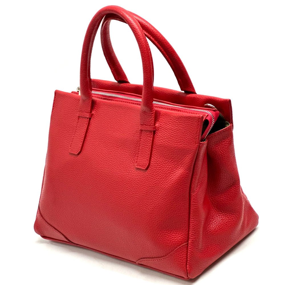 Tarsilla Italian Leather Handbag – Handmade in Florence from Premium Pebbled Leather - Leather Italiano