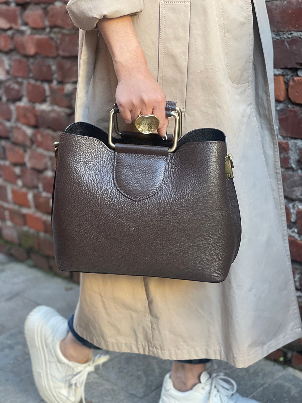 Taziana leather Handbag - Leather Italiano