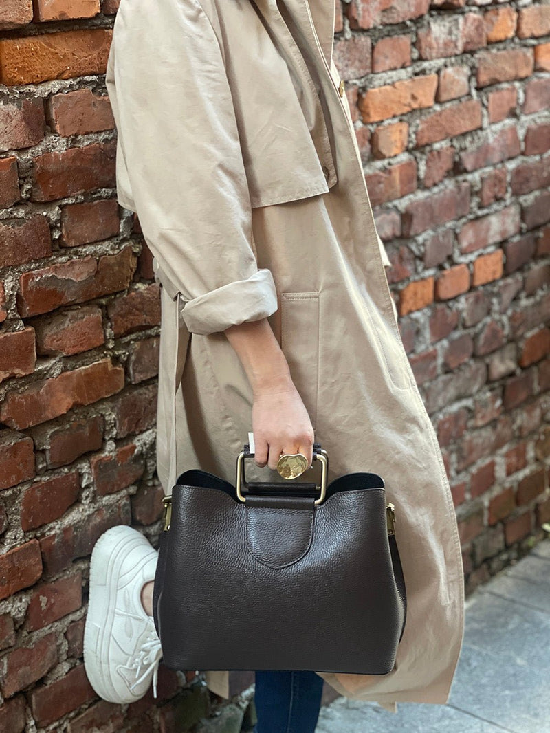 Taziana leather Handbag - Leather Italiano