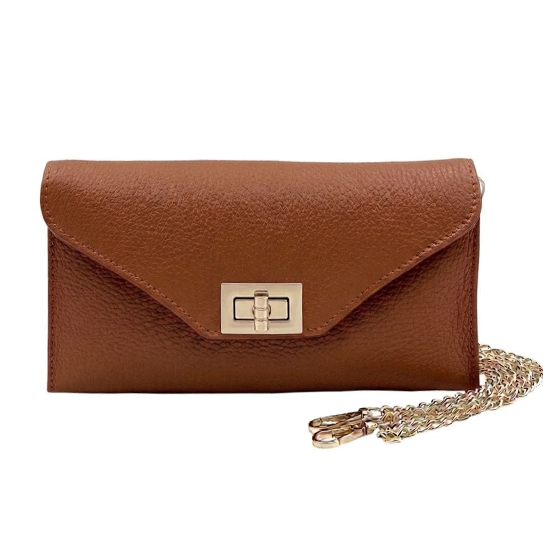 Teodora Italian Leather Evening Clutch Bag - Leather Italiano