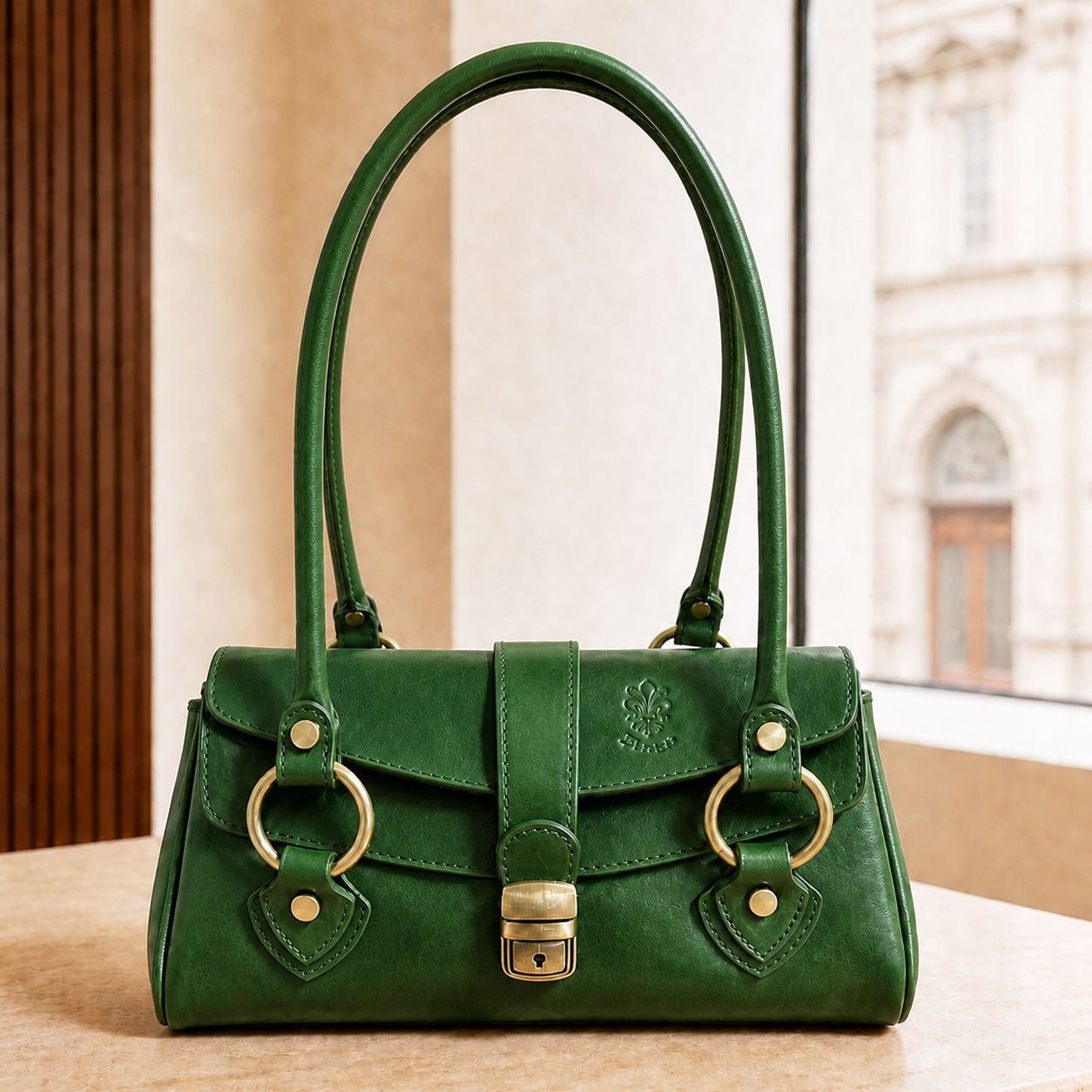 Tosca Hand-Dyed Italian Leather Baguette Bag - Leather Italiano