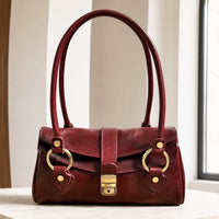 Tosca Hand-Dyed Italian Leather Baguette Bag - Leather Italiano