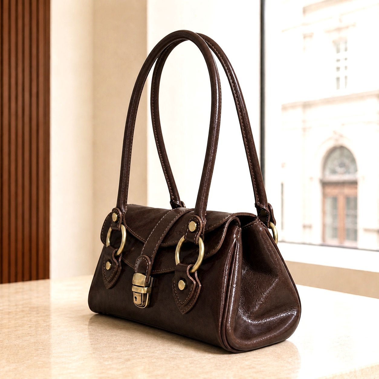 Tosca Hand-Dyed Italian Leather Baguette Bag - Leather Italiano