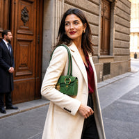 Tosca Hand-Dyed Italian Leather Baguette Bag - Leather Italiano