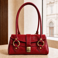 Tosca Hand-Dyed Italian Leather Baguette Bag - Leather Italiano