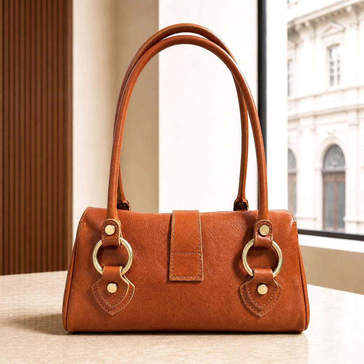Tosca Hand-Dyed Italian Leather Baguette Bag - Leather Italiano