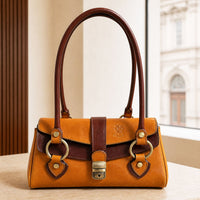 Tosca Hand-Dyed Italian Leather Baguette Bag - Leather Italiano