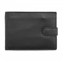 Front view of Trento Small Black Leather Wallet