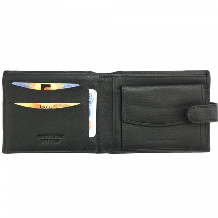 Interior view of Trento Small Black Leather Wallet