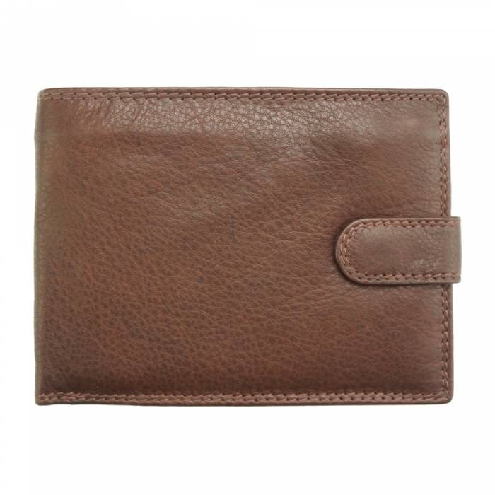 Front view of Trento Small Dark Brown Leather Wallet