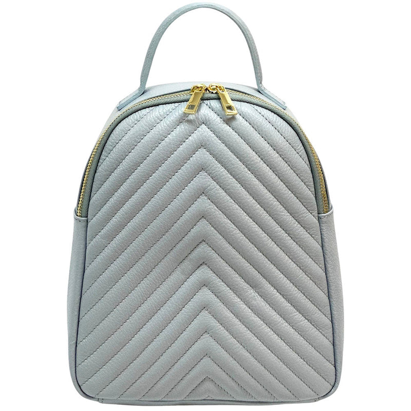 Tuscany Quilted Italian Leather Backpack | Chevron Pattern Everyday Bag - Leather Italiano