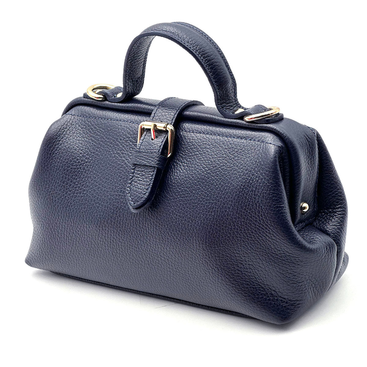 Valeria Italian Leather Doctor Frame Top Handle Bag - Leather Italiano