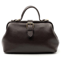 Valeria Italian Leather Doctor Frame Top Handle Bag - Leather Italiano