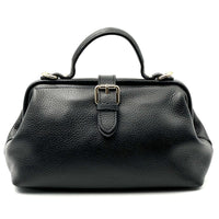 Valeria Italian Leather Doctor Frame Top Handle Bag - Leather Italiano