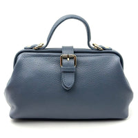 Valeria Italian Leather Doctor Frame Top Handle Bag - Leather Italiano