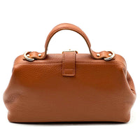 Valeria Italian Leather Doctor Frame Top Handle Bag - Leather Italiano