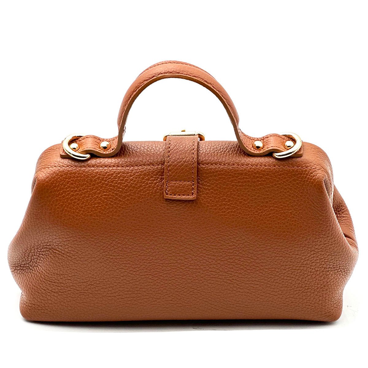 Valeria Italian Leather Doctor Frame Top Handle Bag - Leather Italiano