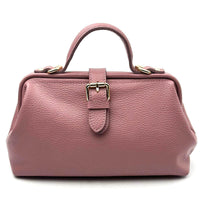 Valeria Italian Leather Doctor Frame Top Handle Bag - Leather Italiano