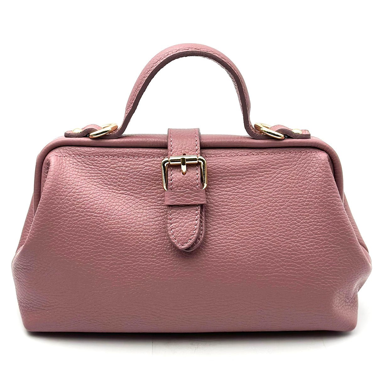 Valeria Italian Leather Doctor Frame Top Handle Bag - Leather Italiano