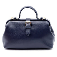 Valeria Italian Leather Doctor Frame Top Handle Bag - Leather Italiano