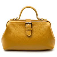Valeria Italian Leather Doctor Frame Top Handle Bag - Leather Italiano