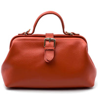 Valeria Italian Leather Doctor Frame Top Handle Bag - Leather Italiano