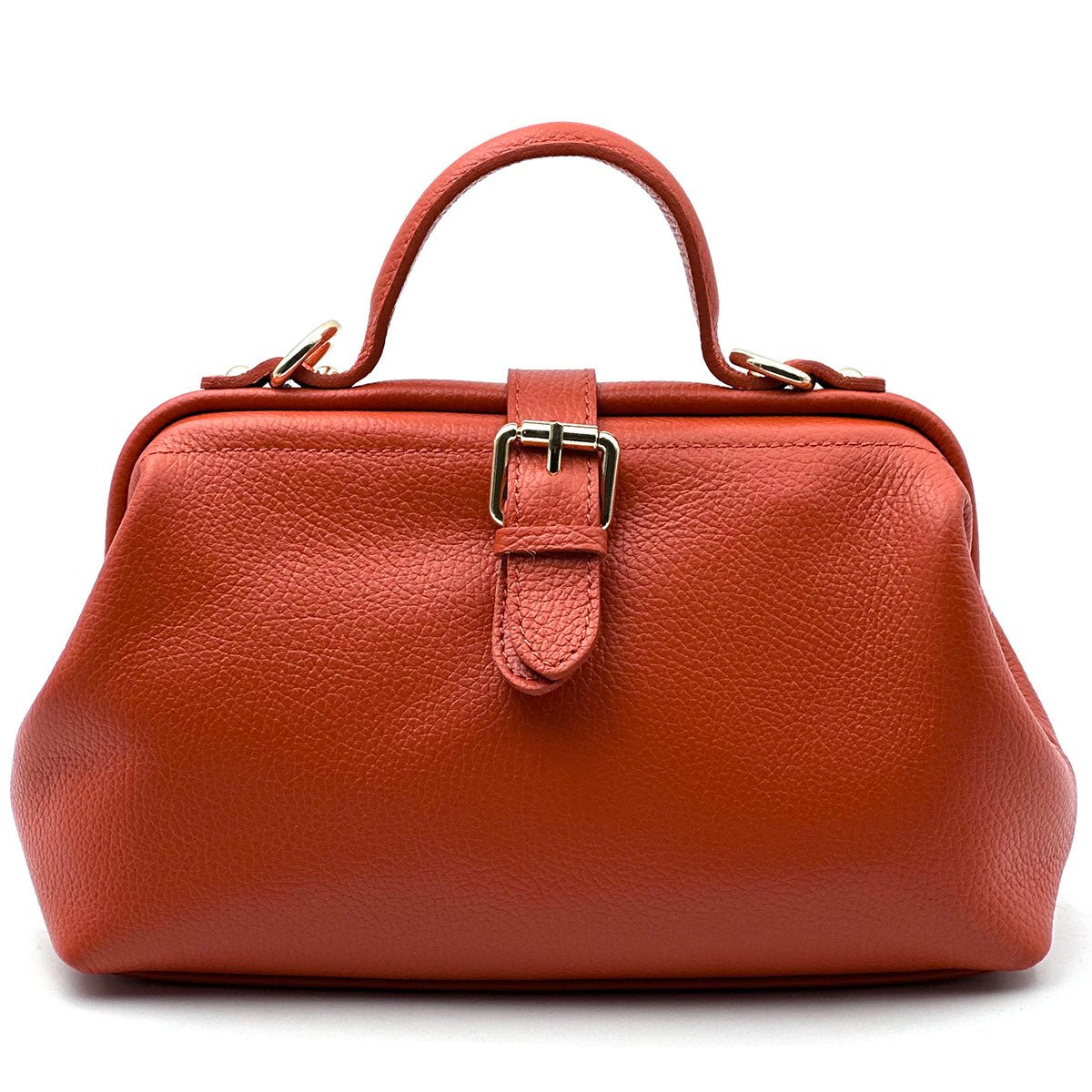 Valeria Italian Leather Doctor Frame Top Handle Bag - Leather Italiano