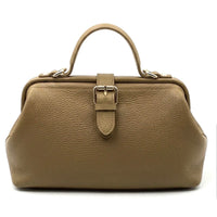 Valeria Italian Leather Doctor Frame Top Handle Bag - Leather Italiano