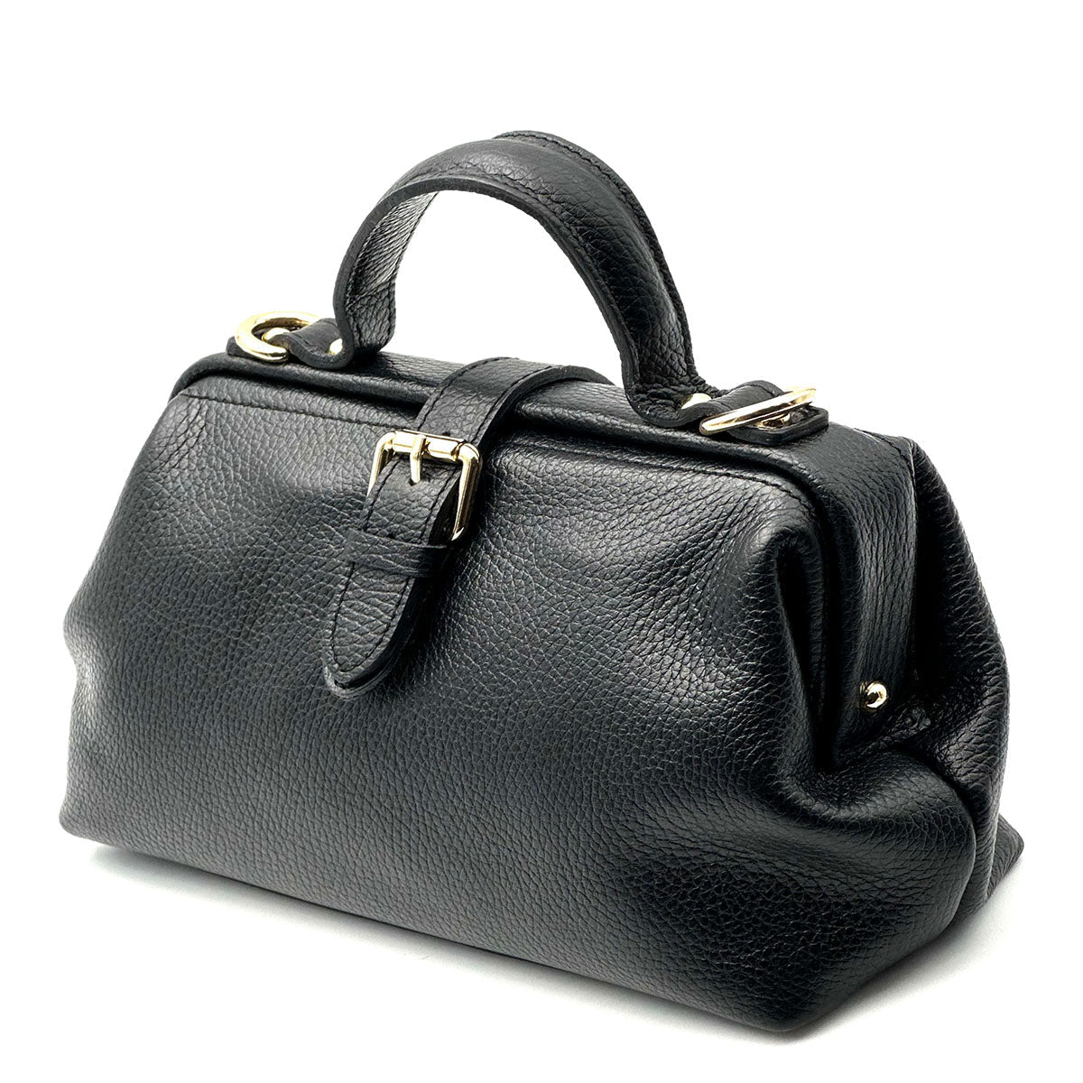 Valeria Italian Leather Doctor Frame Top Handle Bag - Leather Italiano