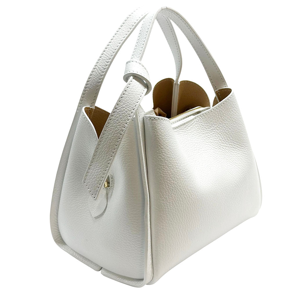 Vanessa Italian Leather Structured Handbag - Leather Italiano