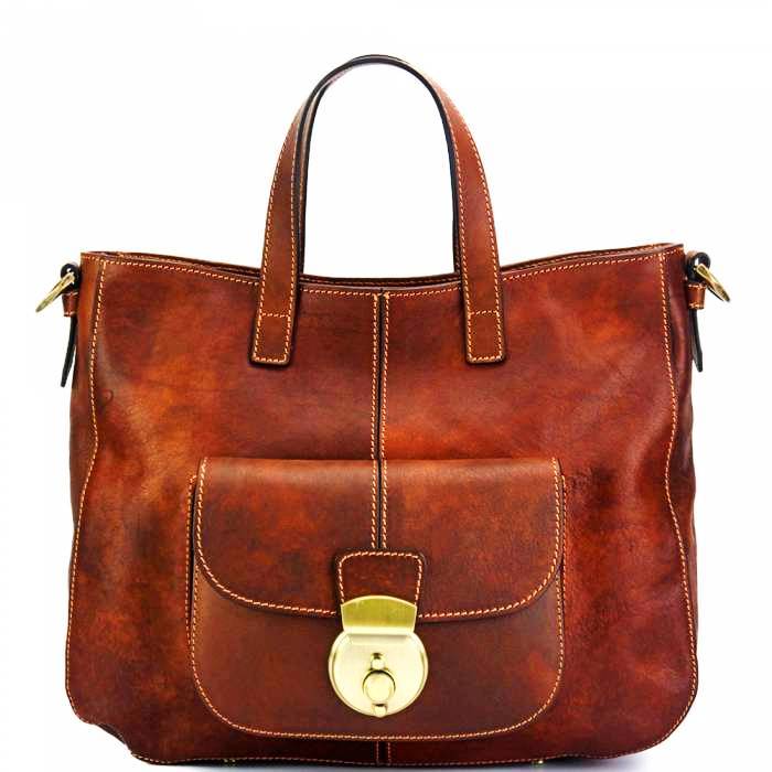 Front view of Verona mens brown leather sling bag