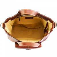 Interior view of Verona mens brown leather sling bag