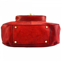 Bottom view of Verona dark red leather sling bag for men