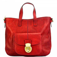 Front view of Verona dark red leather sling bag for men
